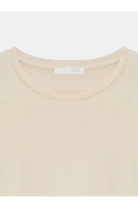 3683 Basic T-Shirt-Taş - Taş - 7