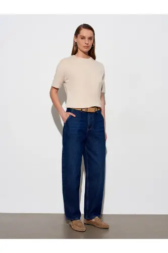 3683 Basic T-Shirt-Taş - Taş 