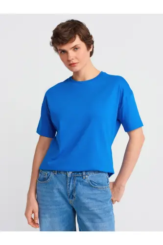 3683 Basic T-Shirt-Тёмный Сакс-Тёмный Сакс 