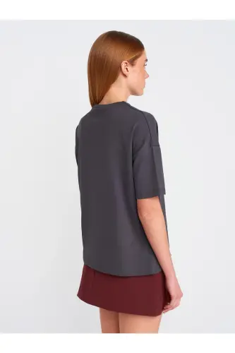 3683 Basic T-Shirt-To'q Antratsit-To'q Antratsit - DILVIN (1)