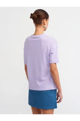 3683 Basic Tişört-Lila-Lila - DILVIN (1)