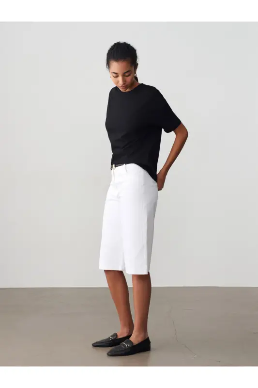3683 Bicycle Neck Basic T-shirt - Black - 4