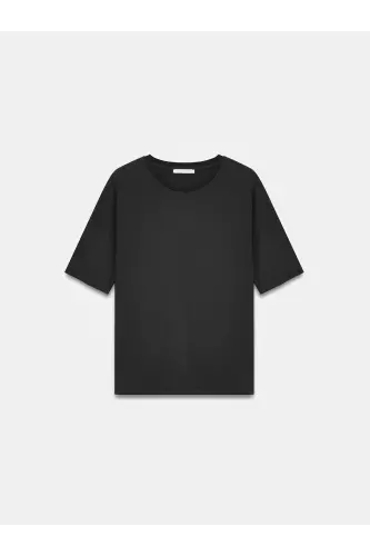 3683 Bicycle Neck Basic T-shirt - Black - 5