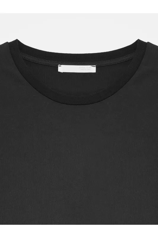 3683 Bicycle Neck Basic T-shirt - Black - 7