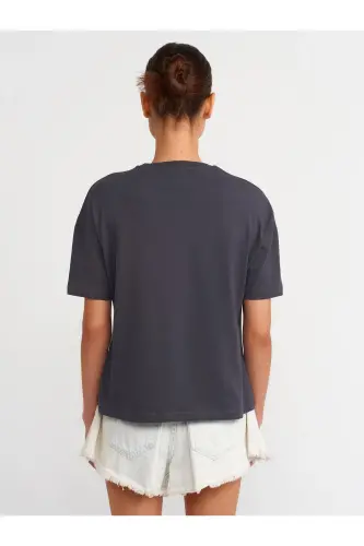 3683 T-shırt Basic-ANTRASIT - 3