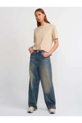 3683 T-shirt Basic-Bej - DILVIN (1)