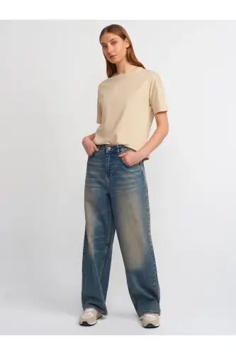 3683 T-shirt Basic-Bej - DILVIN (1)
