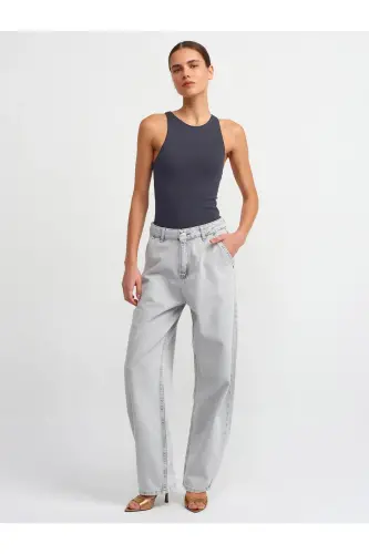 3694 Halter Yaka T-shirt-antrasit-Antrasit - 3