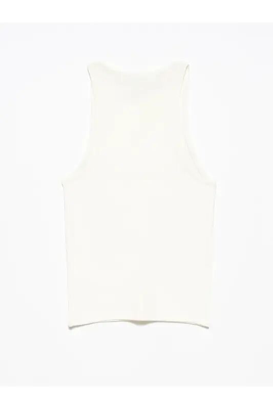 3694 Halter Yaka T-shirt - Ekru - Ekru - 3