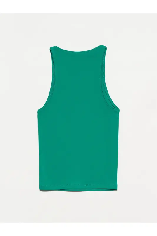 3694 Halter Yaka T-shirt-Yeşil-Yeşil - 3