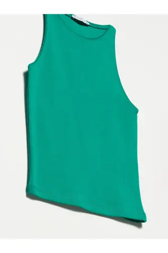 3694 Halter Yaka T-shirt-Yeşil-Yeşil - 4