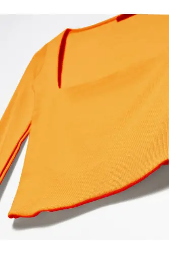 3700 Corduroy Long Sleeve Top-orange-Orange - 3