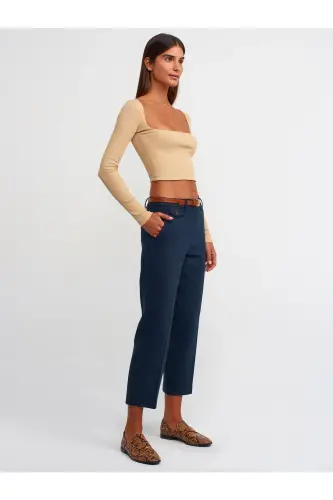 3700 Fitilli Uzun Kollu Top-bej - Bej - 3