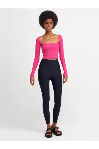 3700 Fitilli Uzun Kollu Top-fuşya-Fuşya - 5