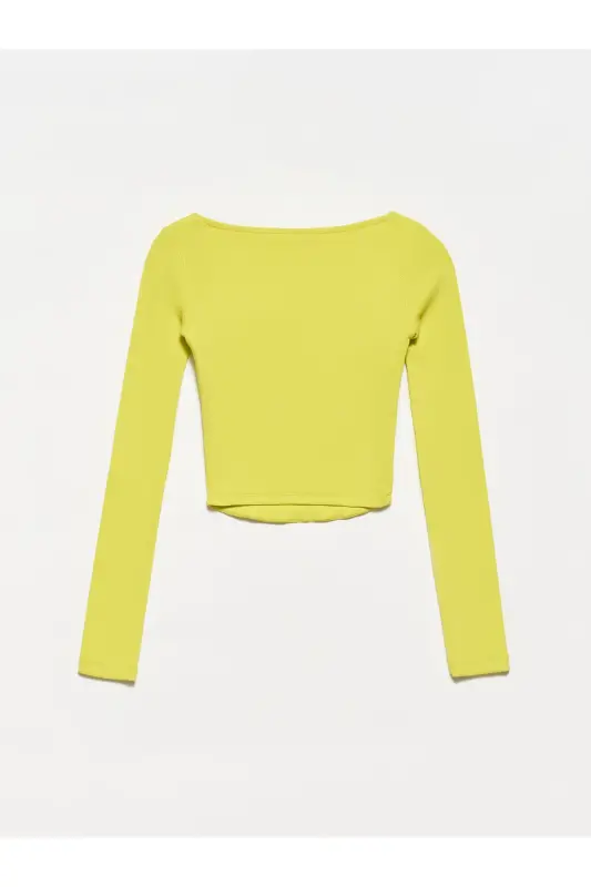 3700 Fitilli Uzun Kollu Top-lime-Lime - 3
