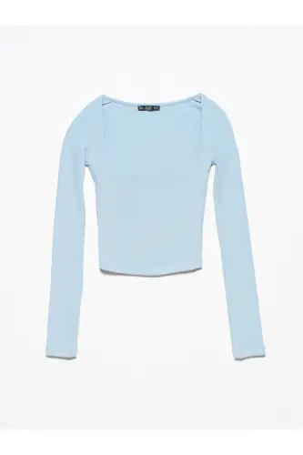 3700 Fitilli Uzun Kollu Top-mavi-Mavi - 1