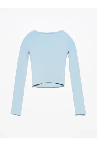 3700 Fitilli Uzun Kollu Top-mavi-Mavi - 3