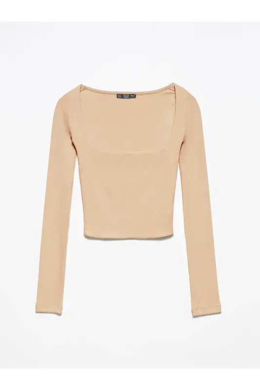 3700 Ribbed Long Sleeve Top-camel-Camel - 3