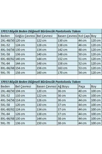 37013 Büyük Beden Düğmeli Bürümcük Pantolonlu Takım - Kahverengi - BÜYÜKBEDENIZ (1)