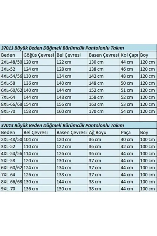 37013 Büyük Beden Düğmeli Bürümcük Pantolonlu Takım - Kahverengi - 2