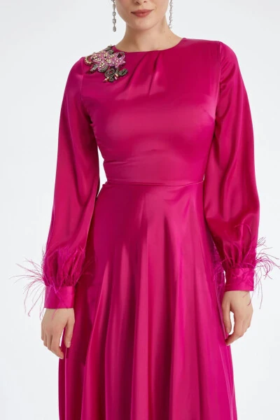 37212 raqamli elkama gul naqshli, sochlari tukli va saltiq ko'ylak - SERPIL (1)