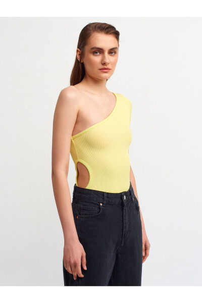 3749 Bir Qo'lli Bodysuit - Laym - DILVIN