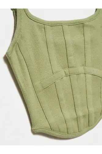 3793 Corset Top-Khaki-light khaki - 4