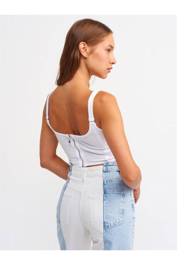 3793 Korse Top-Beyaz-Beyaz - 2