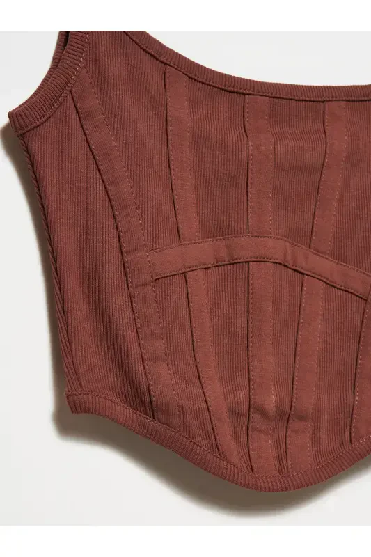 3793 Korse Top_jigarrang-jigarrang - 3