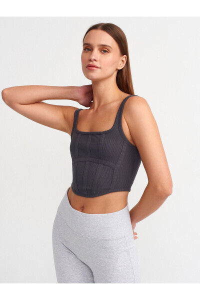 3793 Korset Top - Antrasit 