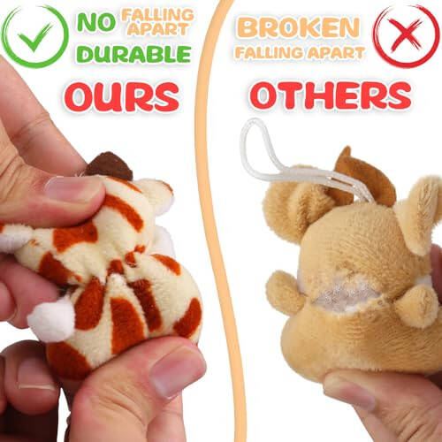 38 Pack Mini Stuffed Animals Party Favors for Kid, Small Plush Stuffed Animal Toy in Bulk for Claw Machine, Carnival Prizes, Plush Keychain Decorations, School Classroom Gift, Cute Animal Stuff Reward - 5