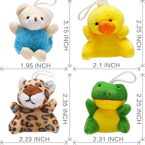 38 Pack Mini Stuffed Animals Party Favors for Kid, Small Plush Stuffed Animal Toy in Bulk for Claw Machine, Carnival Prizes, Plush Keychain Decorations, School Classroom Gift, Cute Animal Stuff Reward - 7