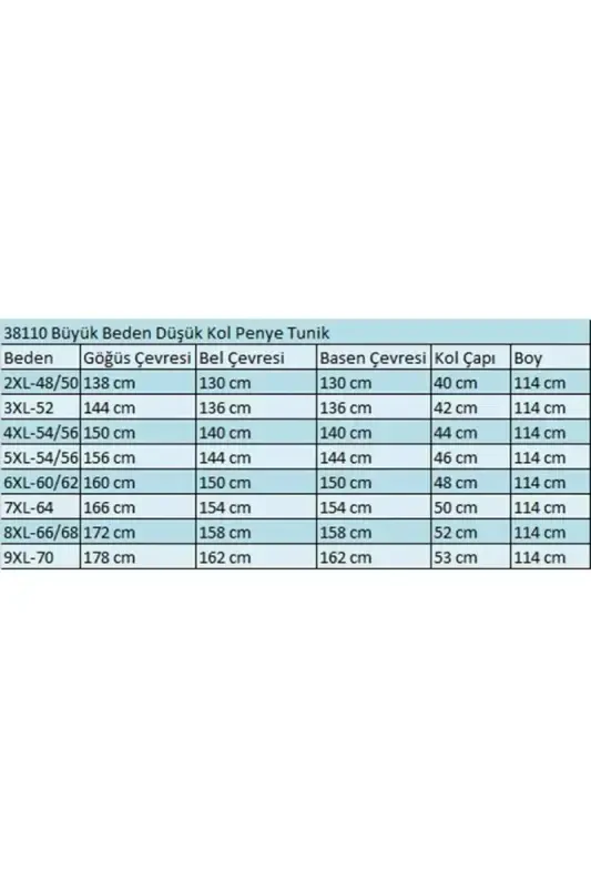 38110 Большой Размер Трикотажная Туника с Низким Рукавом - Черный - 2