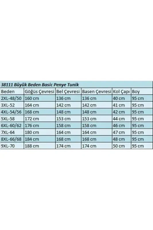 38111 Büyük Beden Basic Penye Tunik - İndigo - 2