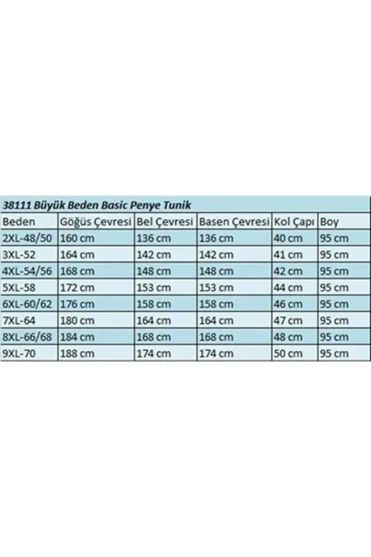 38111 Büyük Beden Basic Penye Tunik - İndigo - 2