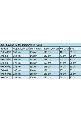 38111 Büyük Beden Basic Penye Tunik - Kahve - BÜYÜKBEDENIZ (1)