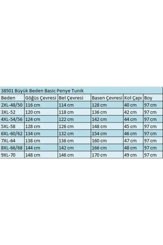 38501 Büyük Beden Basic Penye Tunik - İndigo - 2
