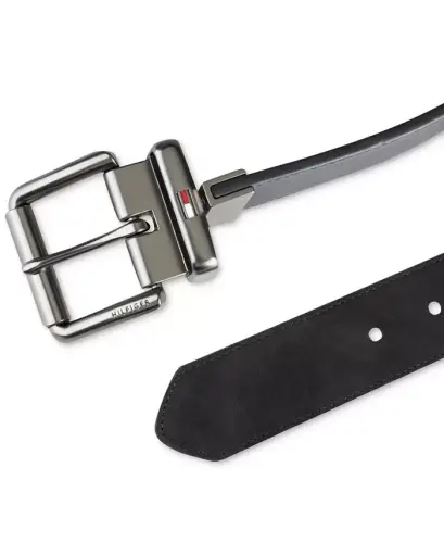 38MM Men’s Two-In-One Reversible Casual Matte and Pebbled Belt - Navy/black - 6
