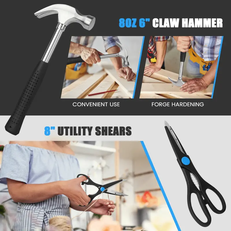 39 dona asboblar to'plami Maishiy asboblar to'plami, Umumiy asosiy uy asboblari to'plami Qizlar, ayollar va xonimlar uchun ajoyib - 2