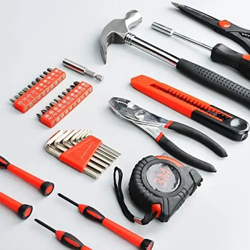 39-Piece Household Tools Kit - Small Basic Home Tool Set with Plastic Toolbox - Great for College Students, Household Use & More - 6
