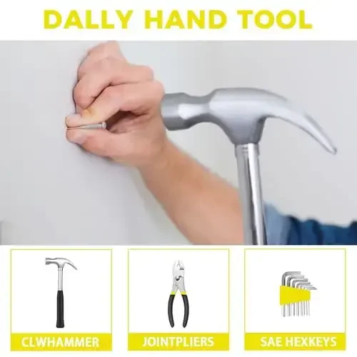 39 Piece Tool Set General Household Tool Kit - Basic Home Tool Set Small Hand Tool Kit with Plastic Toolbox Storage Case for Home Garage Office College Dormitory Use Yellow - 3