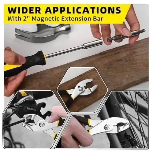 39 Piece Tool Set General Household Tool Kit - Basic Home Tool Set Small Hand Tool Kit with Plastic Toolbox Storage Case for Home Garage Office College Dormitory Use Yellow - 4