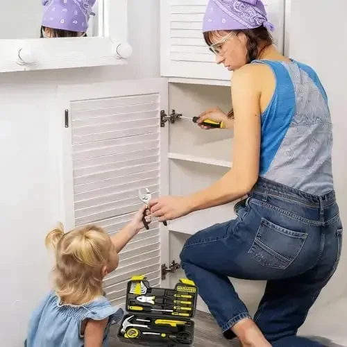 39 Piece Tool Set General Household Tool Kit - Basic Home Tool Set Small Hand Tool Kit with Plastic Toolbox Storage Case for Home Garage Office College Dormitory Use Yellow - 6