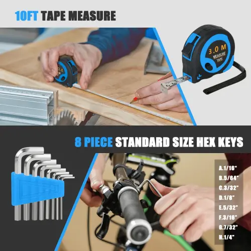 39 Piece Tool Sets All Purpose Household Tool Kit, General Basic Home Tool Set Case with Toolbox Great for Girls Ladies and Women - 5