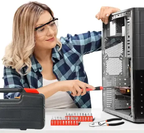 39 qismli har tomonlama uy-ro'zg'or asboblari to'plami, kichik asosiy uy asboblari to'plami, quti bilan birga uy, garaj, ofis va kollej yotoqxonasi uchun ajoyib, DIY va hunarmandchilik-QIZIL - 3