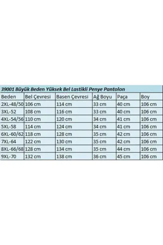 39001 Büyük Beden Yüksek Beli Lastikli Penye Pantolon - Kahve - 2