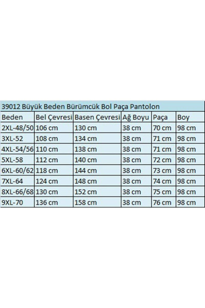 39012 Büyük Beden Bürümcük Bol Paça Pantolon-Gül Kurusu - 2