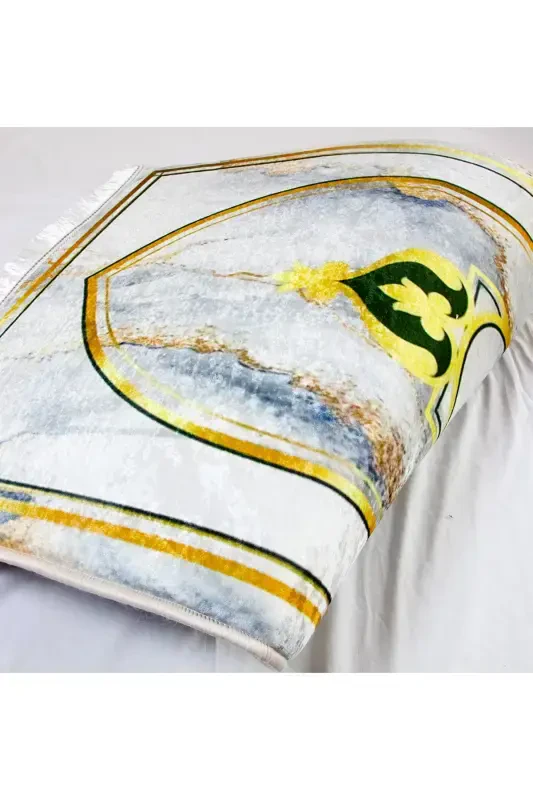 3cm Thick Sponge Soft Prayer Rug Doesn't Hurt Knees Dowry Gift Prayer Rug Foldable-GRAY GOLD - 2