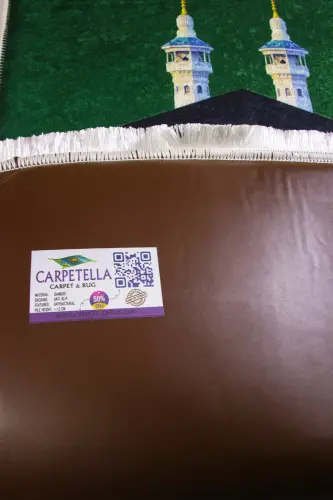 3cm Thick Sponge Soft Prayer Rug Non-Slip Dowry Gift Prayer Rug Foldable-GREEN KAABA - 9