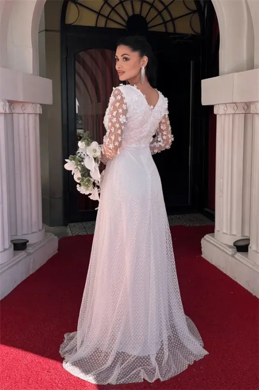 3D Floral Dress - WHITE - 6